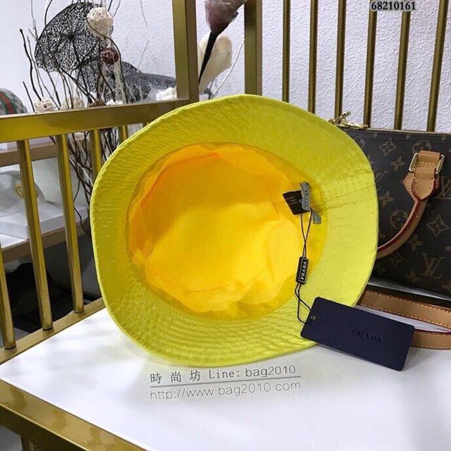 Prada男女同款帽子 普拉達經典暗黑錦綸漁夫帽遮陽帽  mm1066